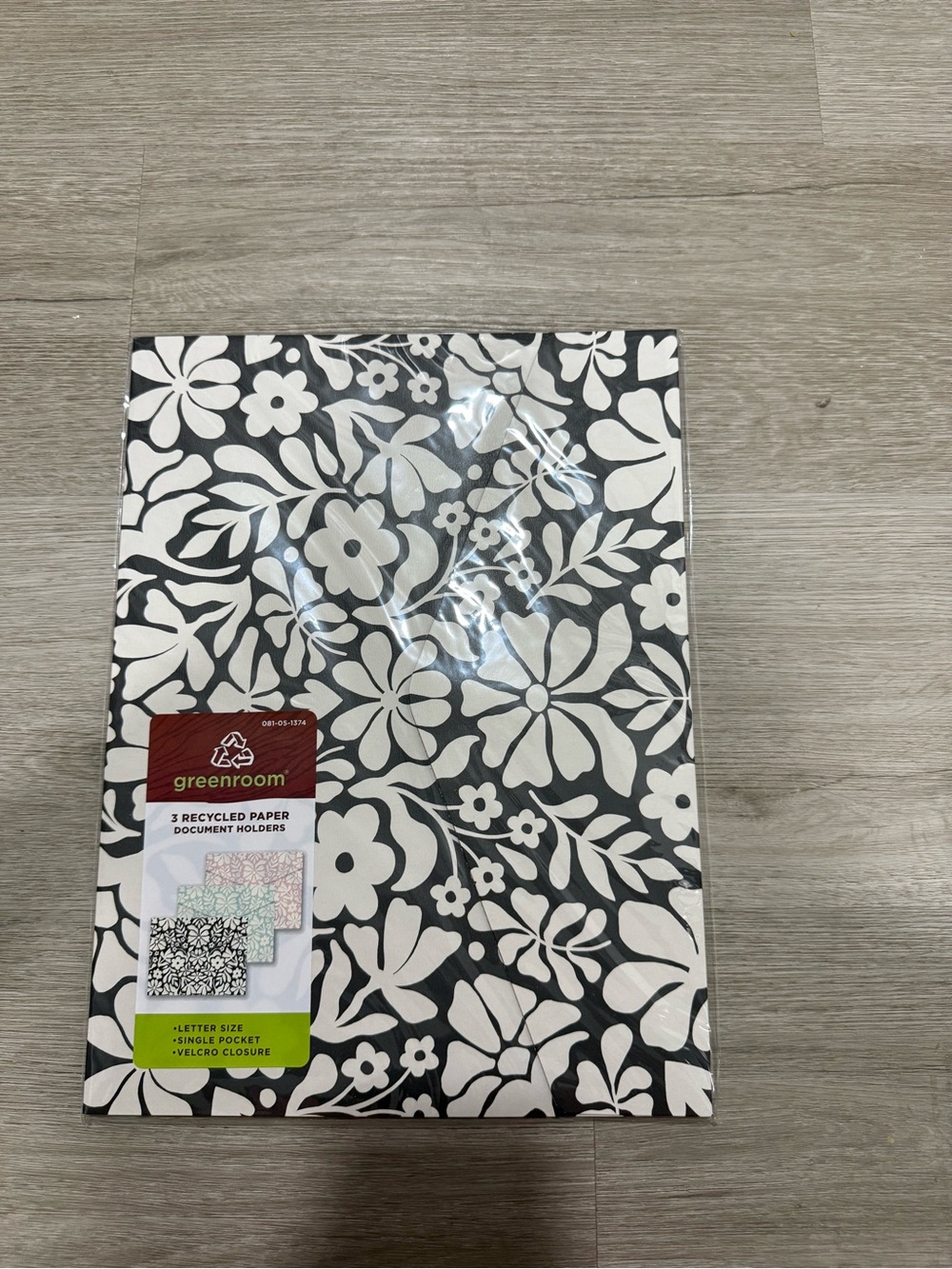 Greenroom 3-Pack Floral Recycled Paper Document Holders Letter Size